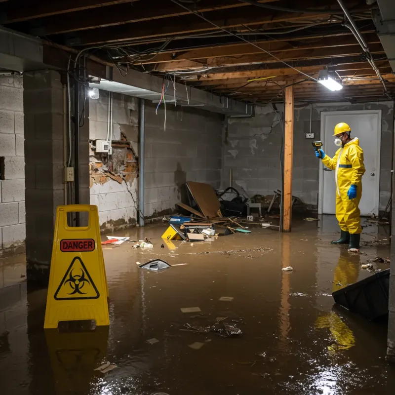 Flooded Basement Electrical Hazard in Liberty, MO Property